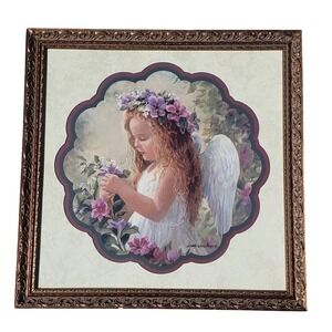 Laurie Snow Hein Home Interiors Angel Art Framed Print Heavenly Messenger Bronze